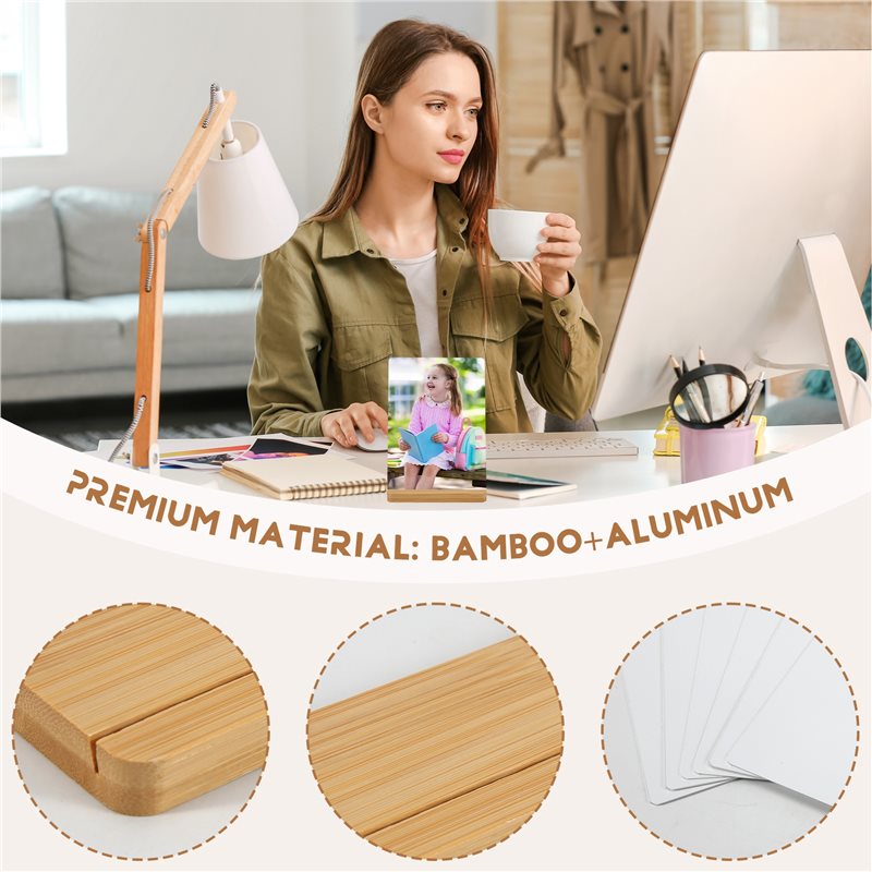 Bamboo Photo Frame - กรอบรูปโลหะสำหรับพิมพ์ภาพแบบซับลิเมชั่น 6 ชิ้น ขนาด 5x7 นิ้ว
