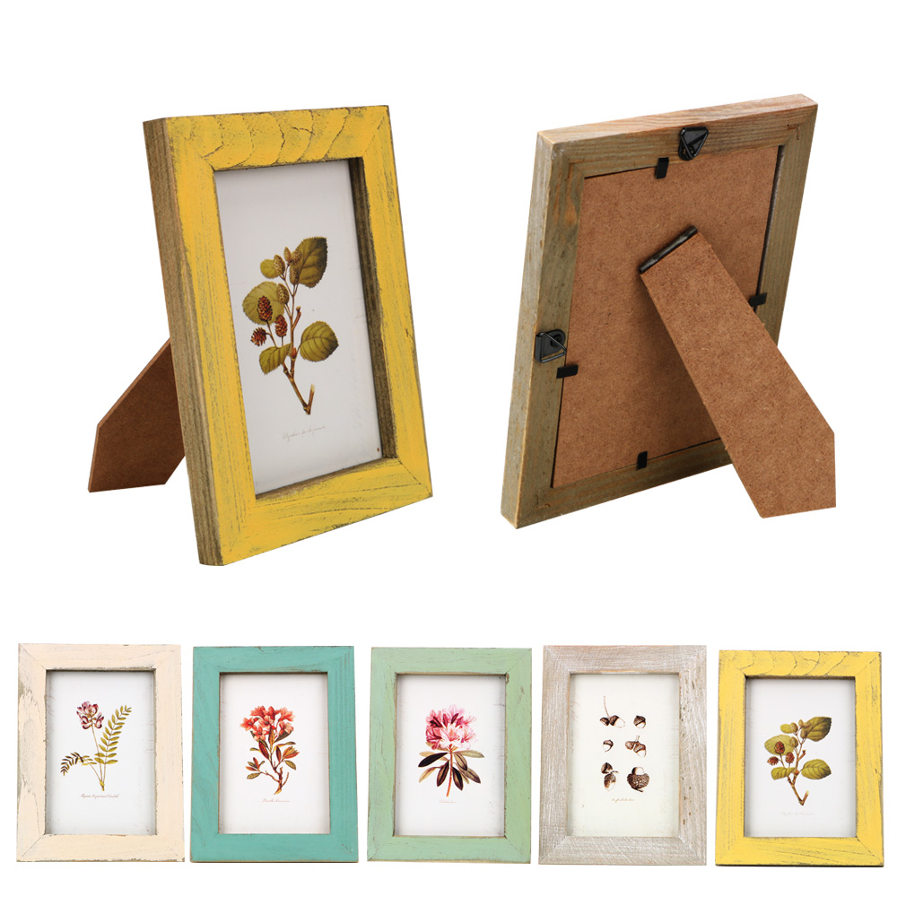 Bamboo Photo Frame - กรอบรูปคู่รักงานแต่งงานนาฬิกาแขวนกรอบรูปวินเทจ5สีการตกแต่งบ้านของขวัญ