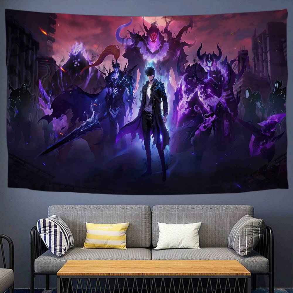 Home Decor Solo - ผ้าแขวนผนังลายการ์ตูนอนิเมะ Solo Leveling ของตกแต่งบ้าน