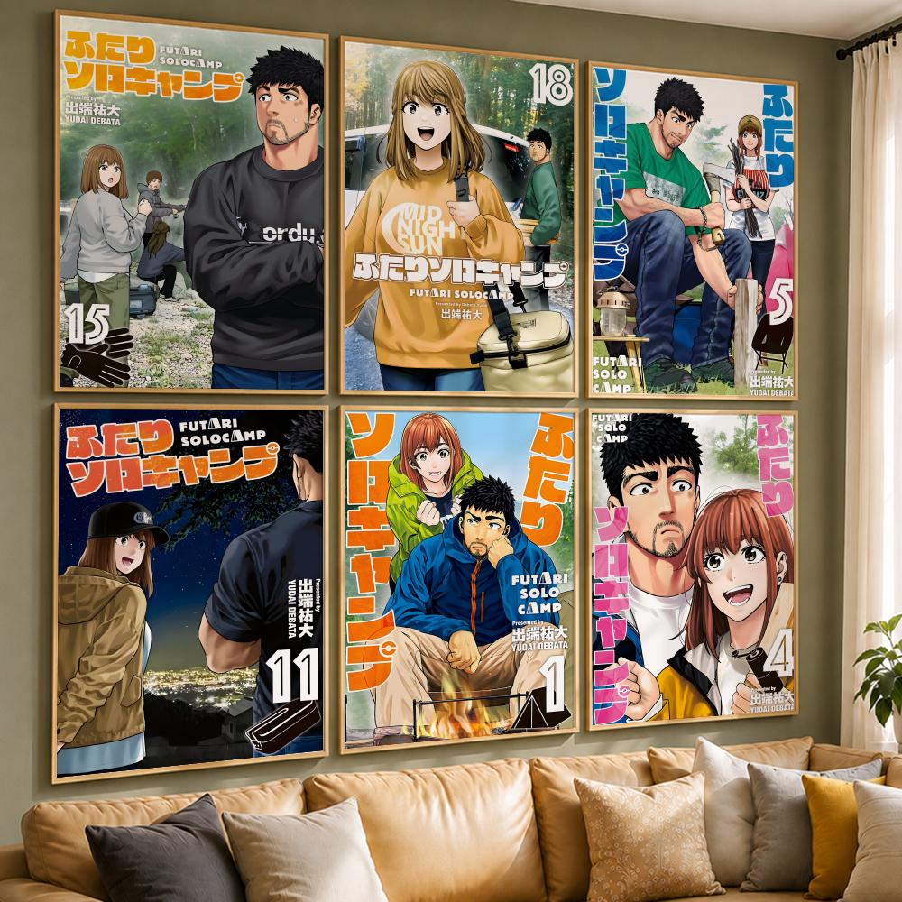 Home Decor Solo - โปสเตอร์อนิเมะยอดนิยม S-Solo Camping for TwoS โปสเตอร์อนิเมะสไตล์วินเทจย้อนยุค
