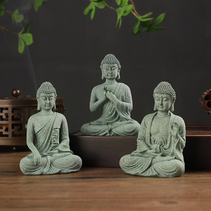 Home Decor Zen - พระพุทธรูปสวนรูปปั้นตกแต่งถังปลา MINI พระพุทธรูปโต๊ะ Tablescape ตกแต่งบ้าน ZEN