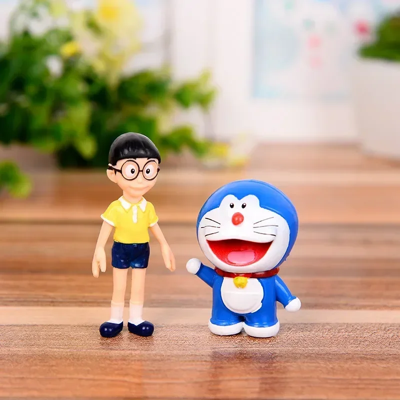 Home Decor Zen - ของตกแต่งเค้กโดราเอมอน 5 ชิ้น ของตกแต่งบ้านน่ารัก ตุ๊กตาโดราเอมอนครอบครัว ของเล่นฟิกเกอร์