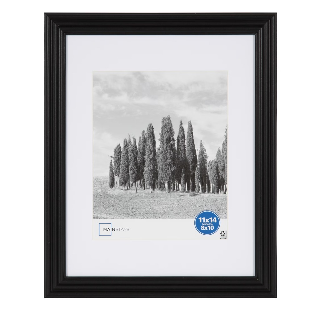 Bamboo Photo Frame - กรอบรูปขนาด 8x10 นิ้ว สีดำ พร้อมแผ่นรองแบบแกลเลอรี่ สำหรับติดผนัง