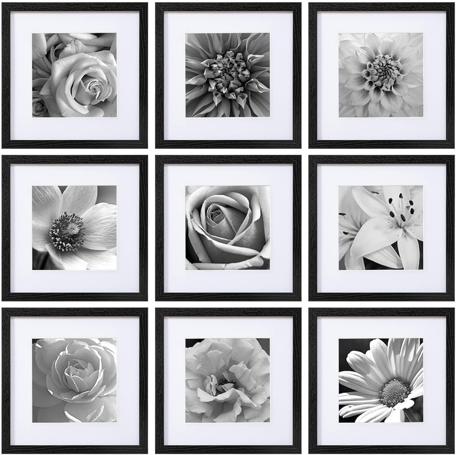 Bamboo Photo Frame - กรอบรูปขนาด 12x12 นิ้ว ชุด 9 ชิ้น
