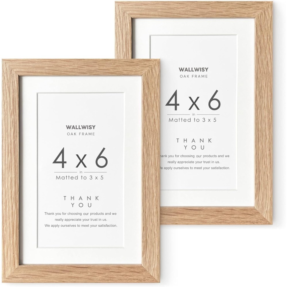 Bamboo Photo Frame - กรอบรูปขนาด 4x6 นิ้ว, กรอบรูปไม้โอ๊คแท้ขนาด 4x6 นิ้วพร้อมแผ่นรองสำหรับใส่ภาพขนาด