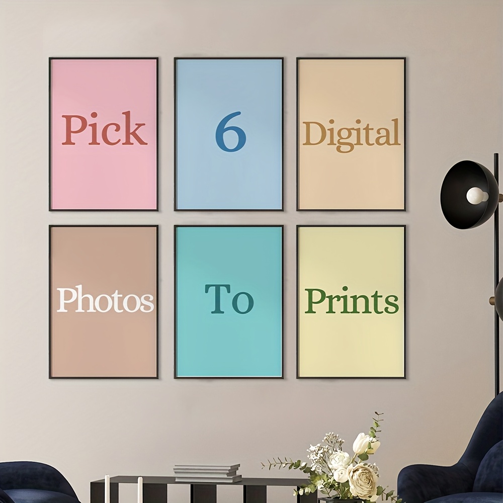 Home Decor Kit - 6 ชิ้น/ชุด ภาพพิมพ์บนผ้าใบแบบกำหนดเองได้ เหมาะสำหรับภาพครอบครัว สัตว์เลี้ยง ทิวทัศน์