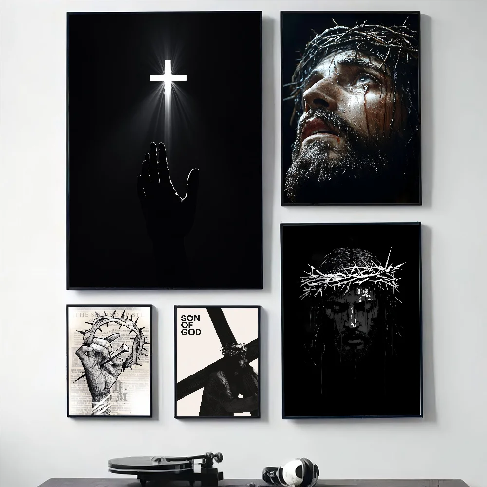 Home Decor Jesus - ภาพศิลปะติดผนังพระเยซู พระบุตรของพระเจ้า พร้อมแสงศักดิ์สิทธิ์, โปสเตอร์พิมพ์บนผ้าแคนวาสความละเอียดสูง, เหมาะสำหรับตกแต่งบ้าน, ห้องนั่งเล่น,
