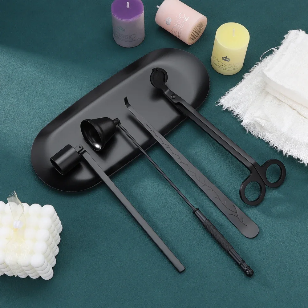 Scented Candle Set - 5-1 เทียนชุดดูแลสแตนเลสเทียน Wick Trimmer Snuffer เทียนที่แตกต่างกันถาดหอมอุปกรณ์เสริมเครื่องมือ