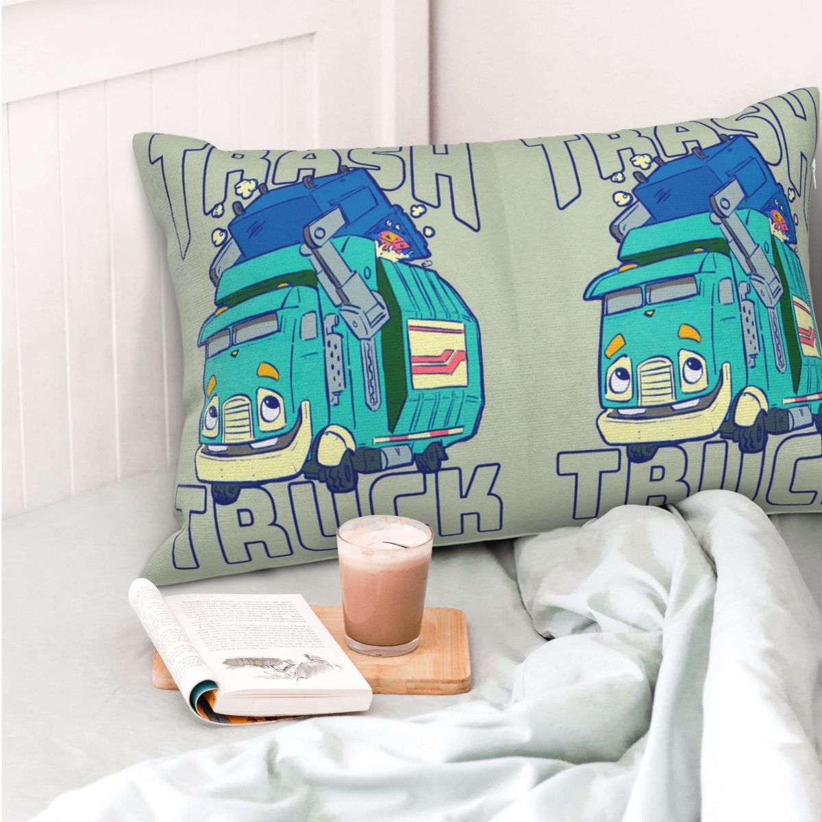 Home Decor Netflix - รถบรรทุกขยะ การ์ตูนเน็ตฟลิกซ์ ปลอกหมอนอิงทรงสี่เหลี่ยมผืนผ้า ปลอกหมอนตกแต่งห้องนอน บ้าน ที่นอน