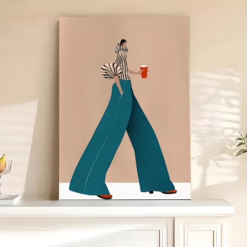 Home Decor Zen - แฟชั่นกางเกงสีฟ้าผู้หญิงโปสเตอร์พิมพ์ Modern Surreal บทคัดย่อภาพวาดผ้าใบ Wall Art