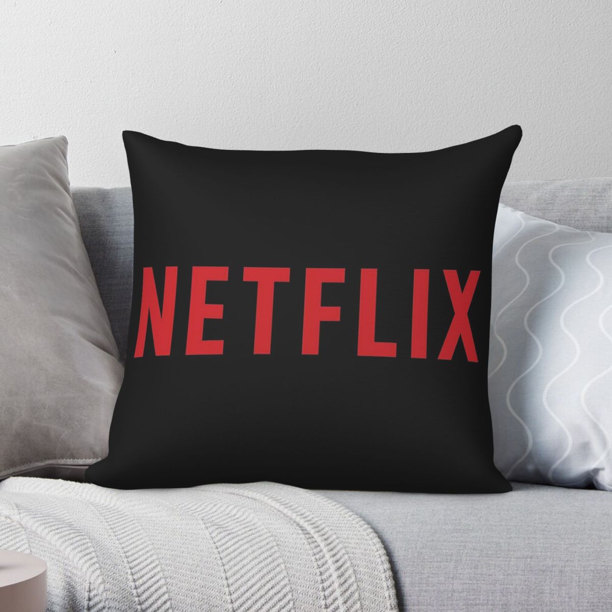 Home Decor Netflix - ปลอกหมอนอิงลายโลโก้เน็ตฟลิกซ์ ผ้าโพลีเอสเตอร์ ผ้าลินิน กำมะหยี่ พิมพ์ลาย ซิปตกแต่ง
