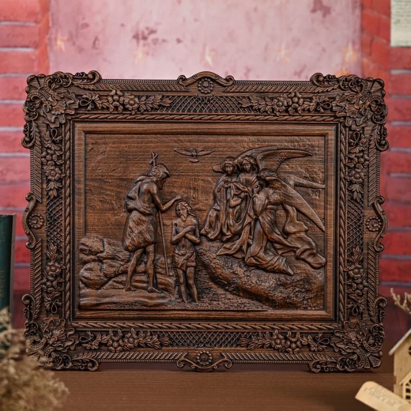 งานแกะสลักไม้ประดับผนังแบบแฮนด - Home Decor Jesus บทวิจารณ์และราคา