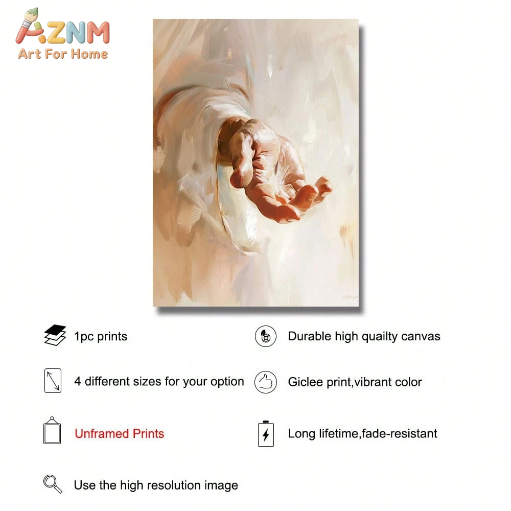 ภาพพิมพ์บนผ้าใบ AZNM ลายพระเยซ - Home Decor Jesus บทวิจารณ์และราคา