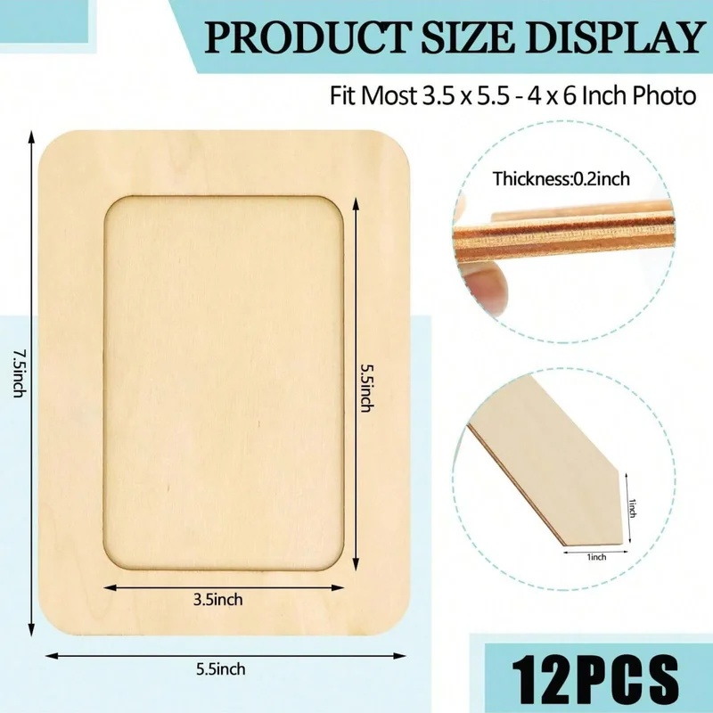 5 ชิ้นกรอบไม้ที่ยังไม่เสร็จสมบ - Bamboo Photo Frame บทวิจารณ์และราคา