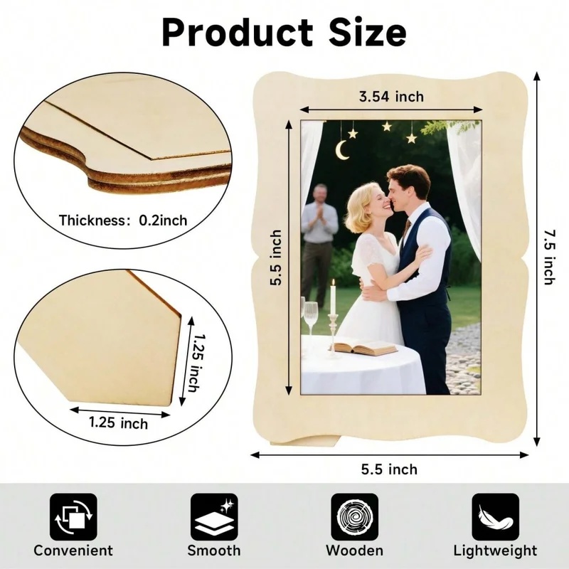 5 ชิ้นกรอบไม้ที่ยังไม่เสร็จสมบ - Bamboo Photo Frame บทวิจารณ์และราคา
