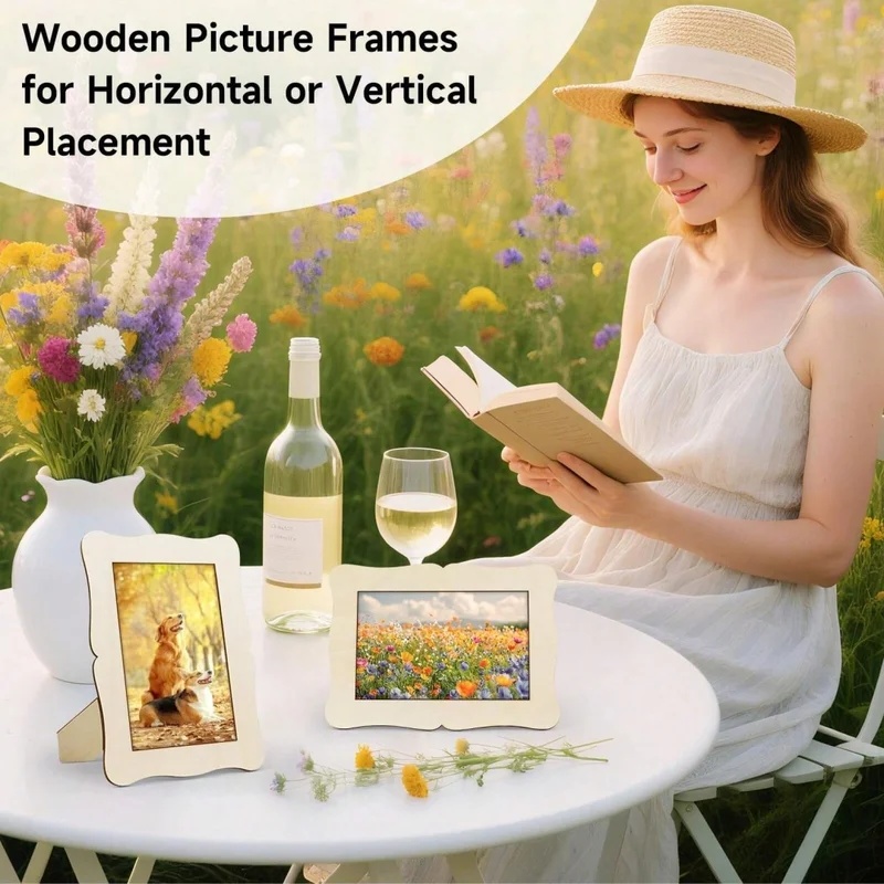 5 ชิ้นกรอบไม้ที่ยังไม่เสร็จสมบ - Bamboo Photo Frame บทวิจารณ์และราคา