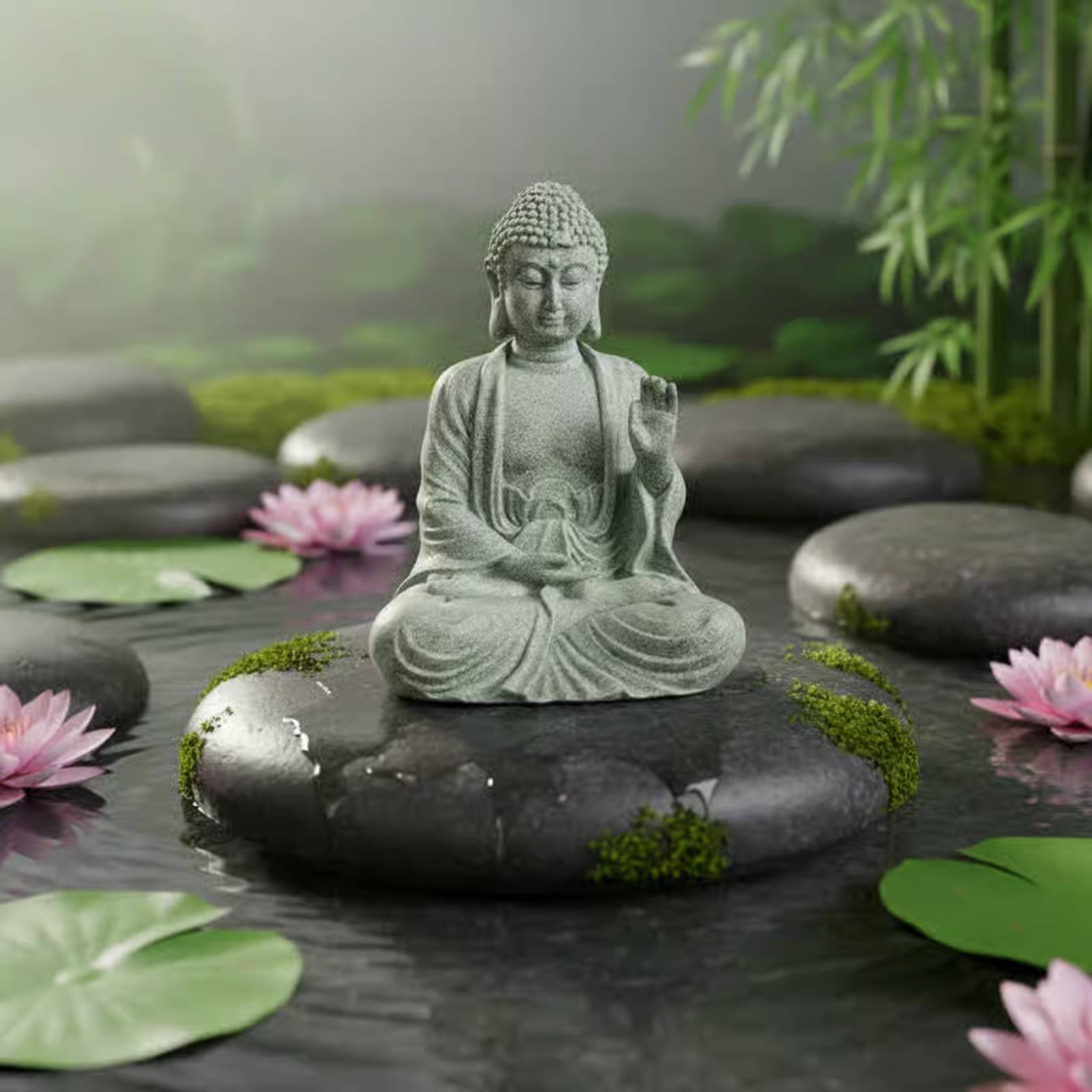 ชุดพระพุทธรูปหิน 3 ชิ้น ของตกแ - Home Decor Zen บทวิจารณ์และราคา