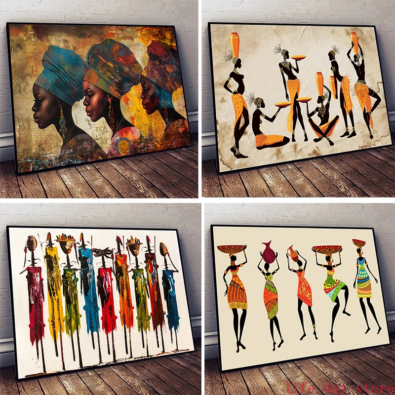 ภาพวาดผ้าใบผู้หญิงผิวดำแอฟริกั - Home Decor Zen บทวิจารณ์และราคา