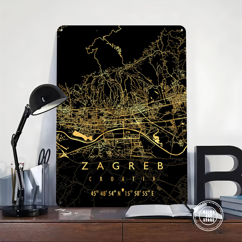 โปสเตอร์พิมพ์ลาย 3 มิติ แผนที่ - Home Decor Zagreb บทวิจารณ์และราคา