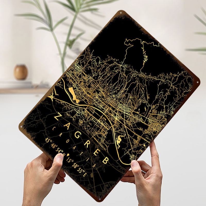 โปสเตอร์พิมพ์ลาย 3 มิติ แผนที่ - Home Decor Zagreb บทวิจารณ์และราคา