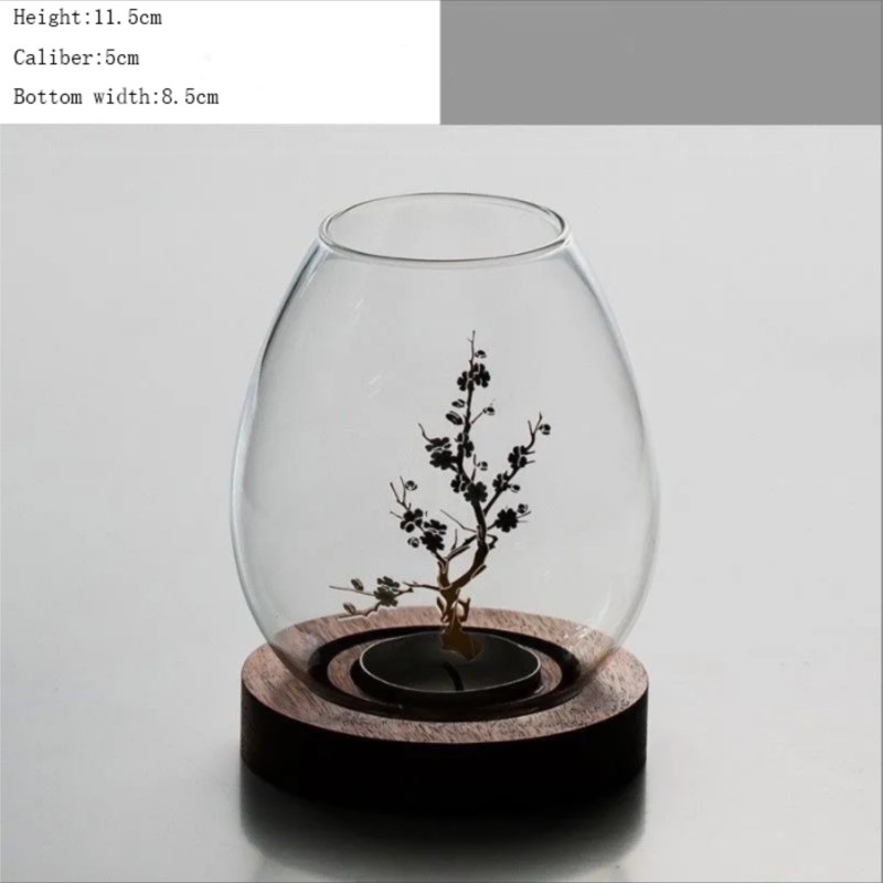 สไตล์จีนแก้วใสเชิงเทียนโคมไฟโร - Home Decor Zen บทวิจารณ์และราคา