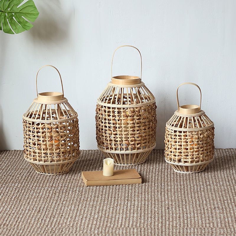 โคมไฟฟางสไตล์จีนโบราณแบบย้อนยุ - Flooring Home Decor บทวิจารณ์และราคา