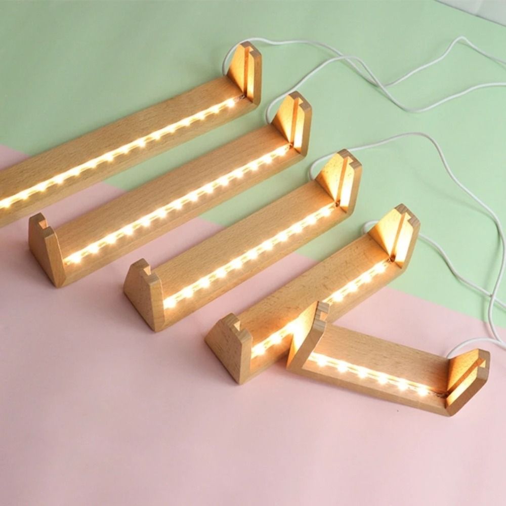ฐานไม้สีอุ่นพร้อมไฟ LED ป้องกั - Bamboo Photo Frame บทวิจารณ์และราคา