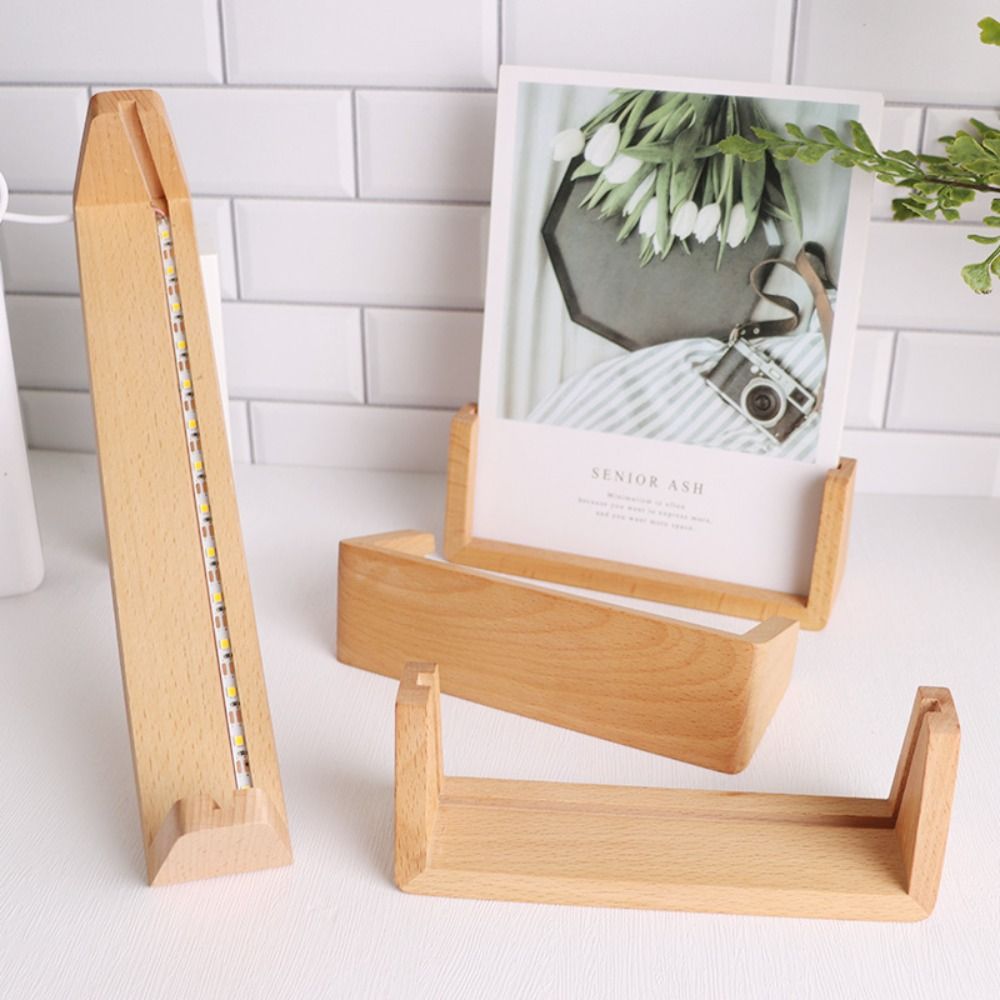ฐานไม้สีอุ่นพร้อมไฟ LED ป้องกั - Bamboo Photo Frame บทวิจารณ์และราคา