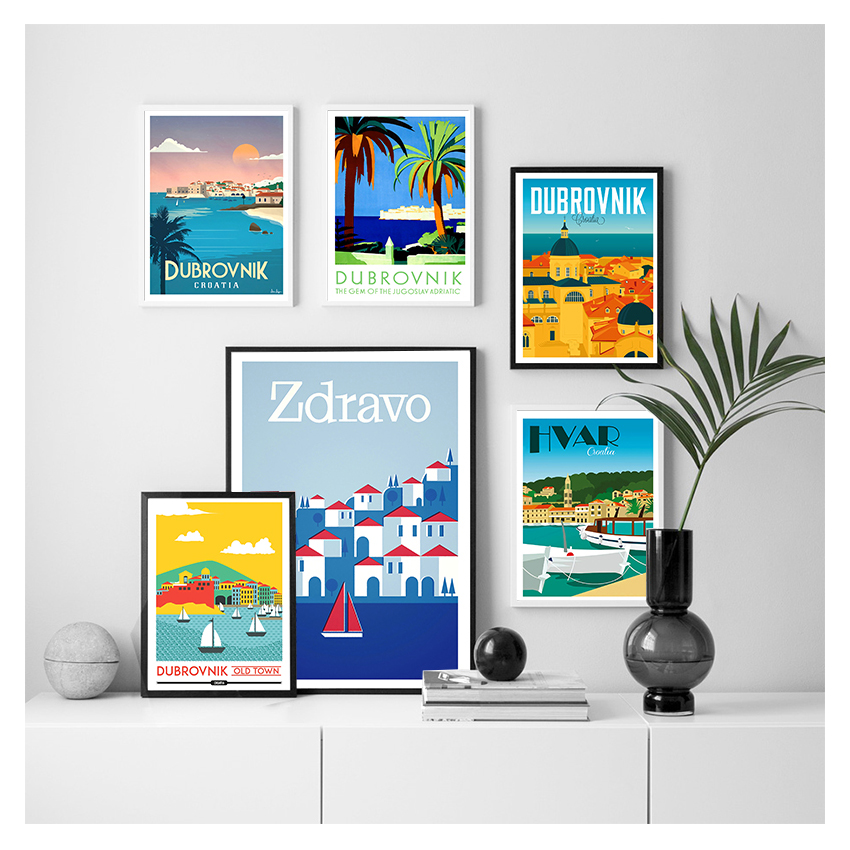 โปสเตอร์ท่องเที่ยวภาพวาดผ้าใบโ - Home Decor Zagreb บทวิจารณ์และราคา