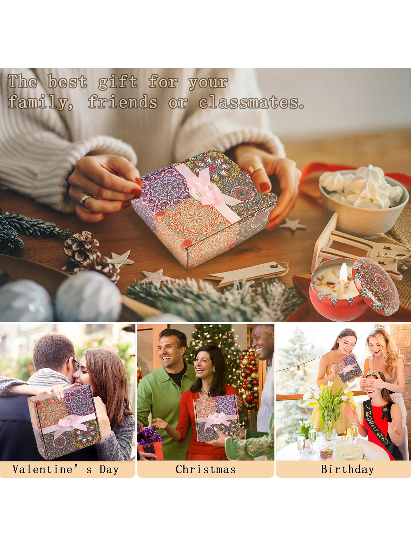 กล่องของขวัญเทียนหอม4ชิ้น/เซ็ต - Scented Candle Set บทวิจารณ์และราคา