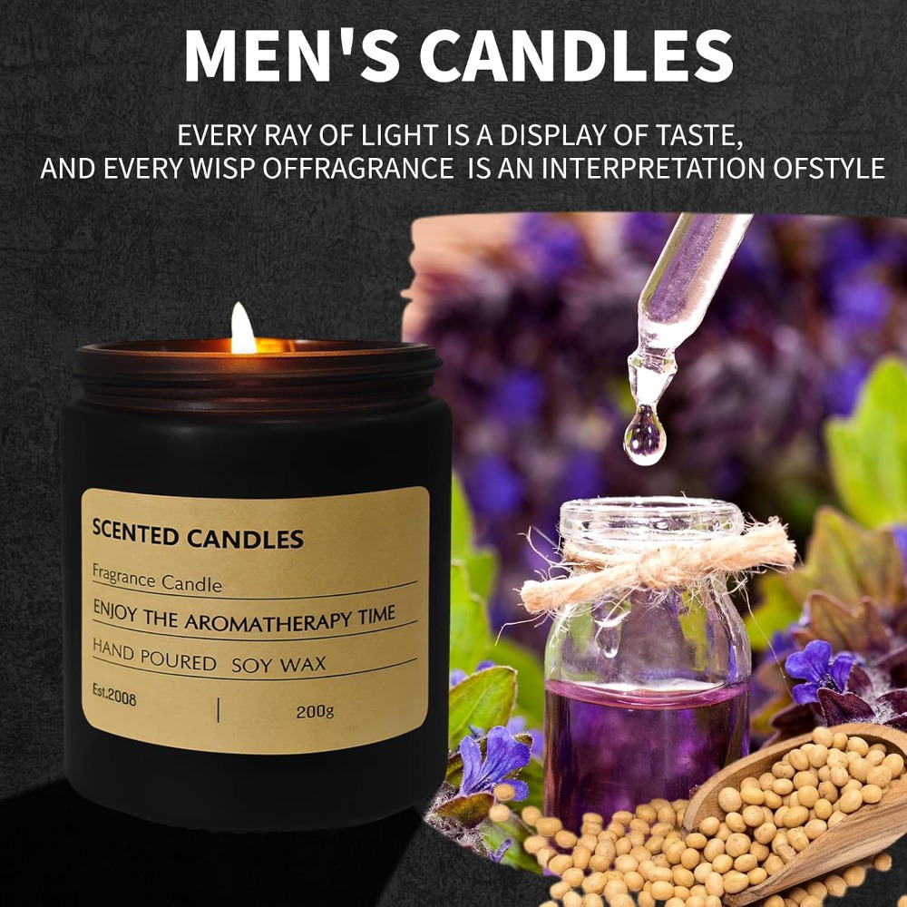 เทียนหอมติดทนนานสำหรับผู้ชาย ก - Scented Candle Set บทวิจารณ์และราคา