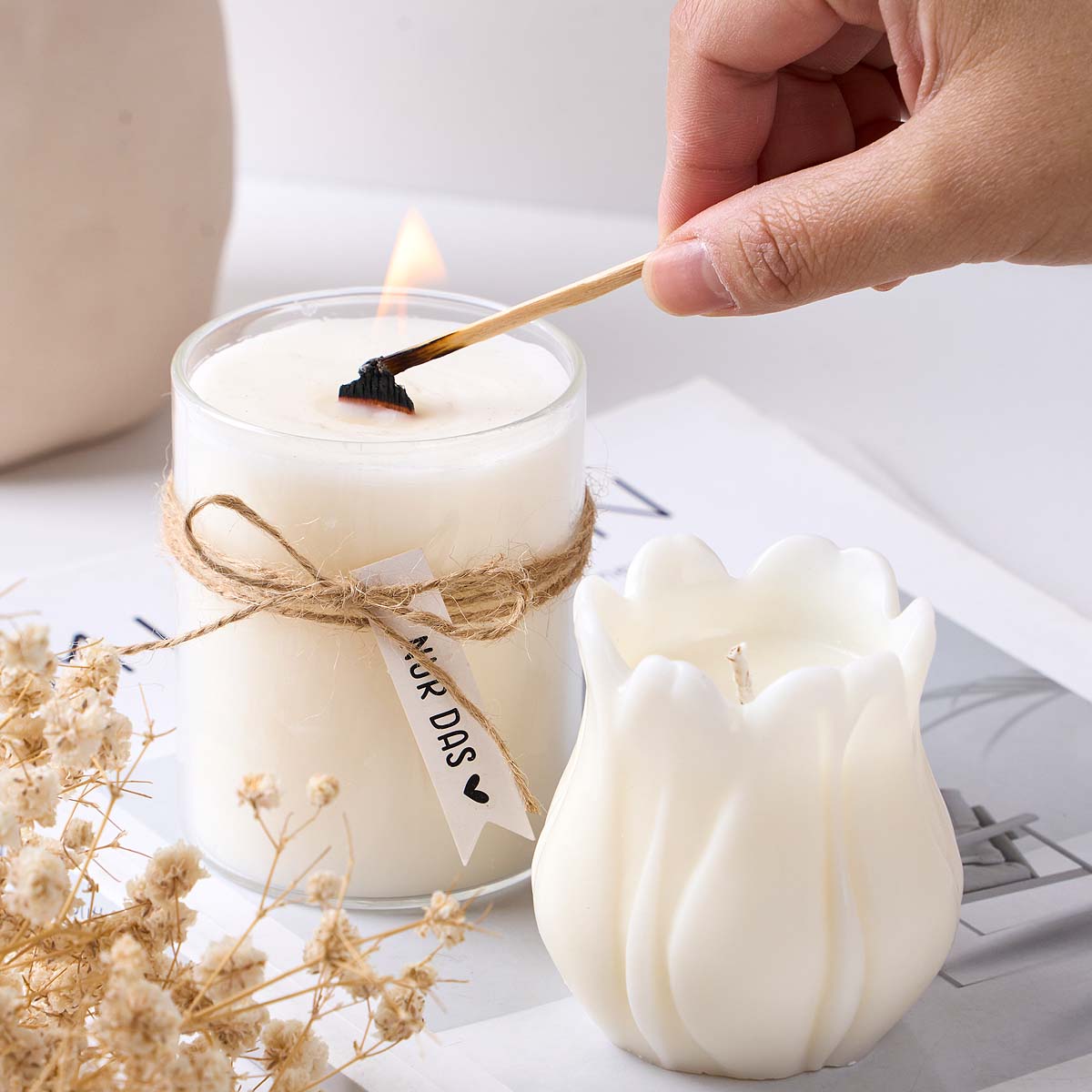 ชุดไส้เทียนไร้ควันขนาด 10 ซม.  - Scented Candle Set บทวิจารณ์และราคา