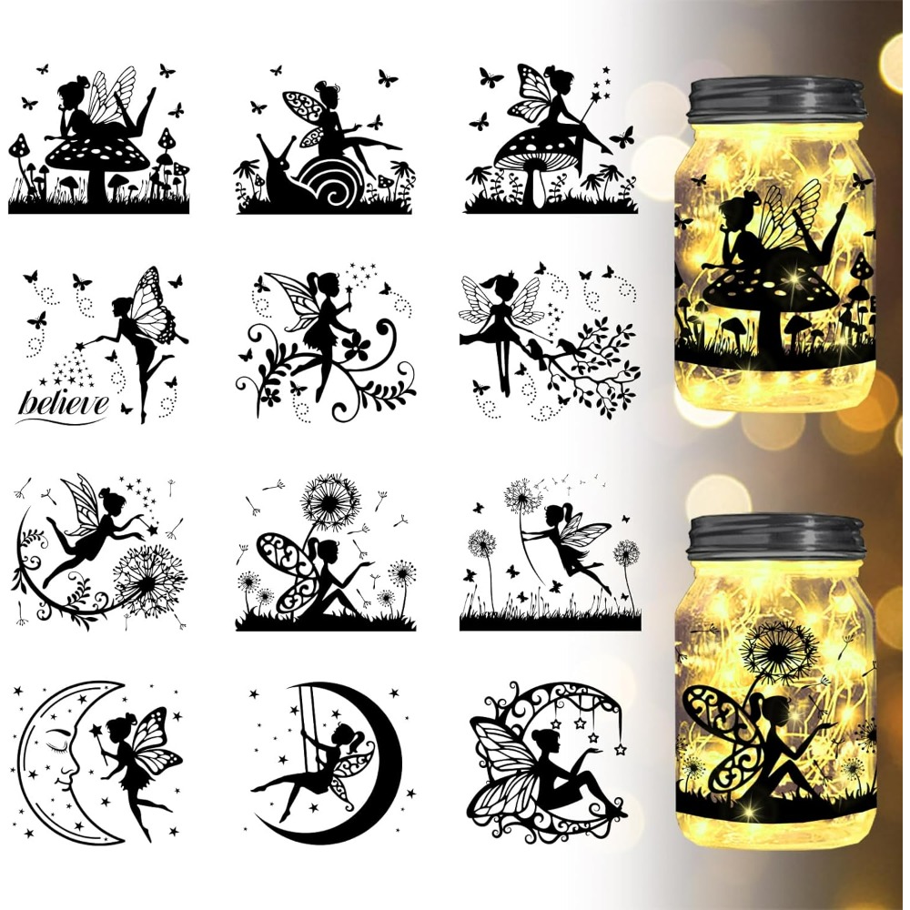 Elf Silhouette Jar Cutouts กระ - Home Decor Kit บทวิจารณ์และราคา