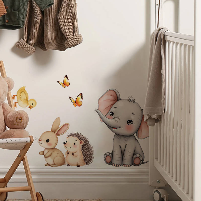 การ์ตูนสัตว์สติ๊กเกอร์ติดผนัง- - Flooring Home Decor บทวิจารณ์และราคา