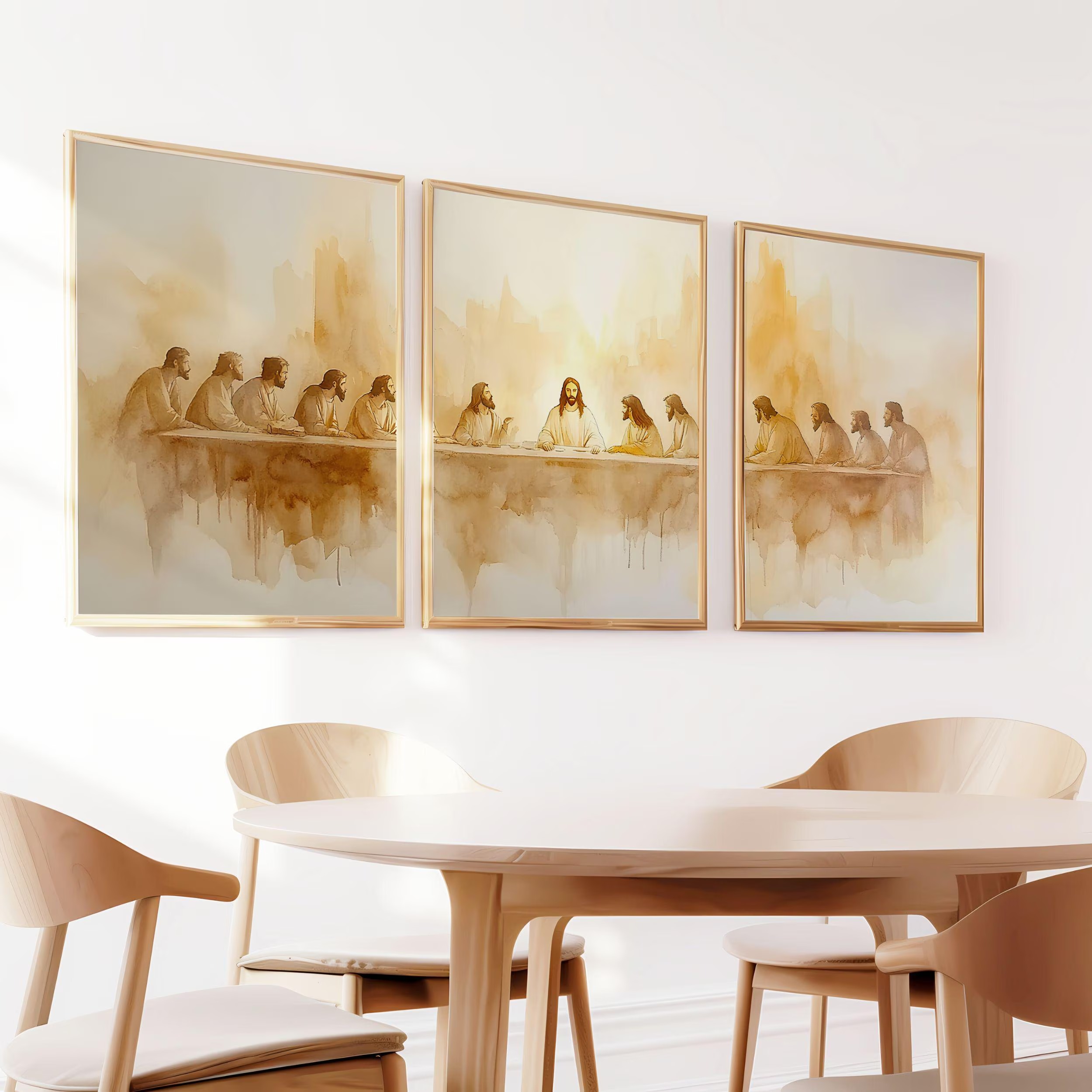 ภาพพิมพ์บนผ้าใบ 3 ชิ้น/ชุด ภาพ - Home Decor Jesus บทวิจารณ์และราคา