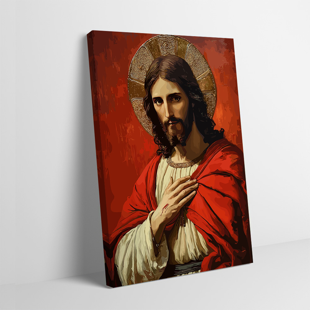 ภาพพระเยซูคริสต์พร้อมวงแหวนแสง - Home Decor Jesus บทวิจารณ์และราคา