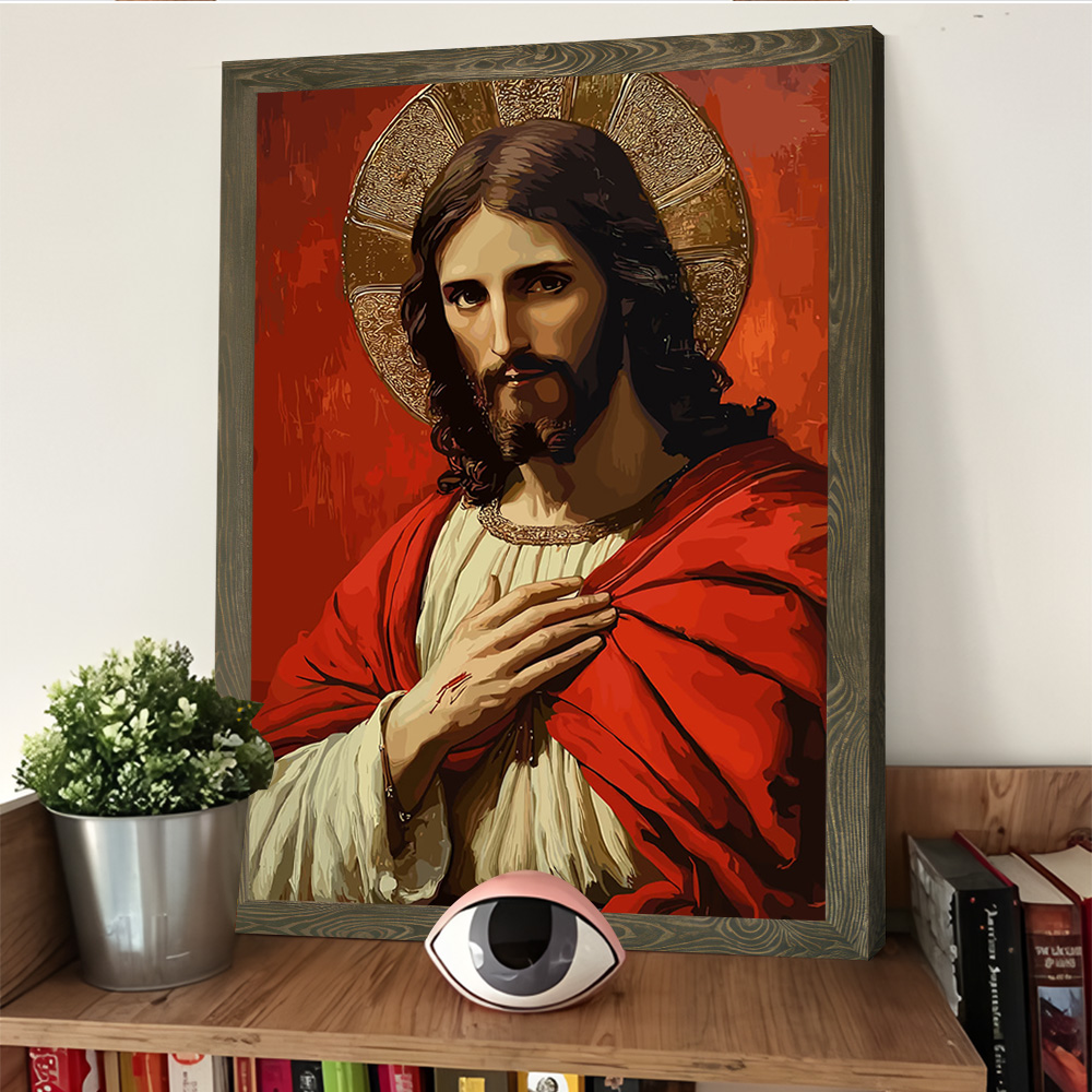 ภาพพระเยซูคริสต์พร้อมวงแหวนแสง - Home Decor Jesus บทวิจารณ์และราคา