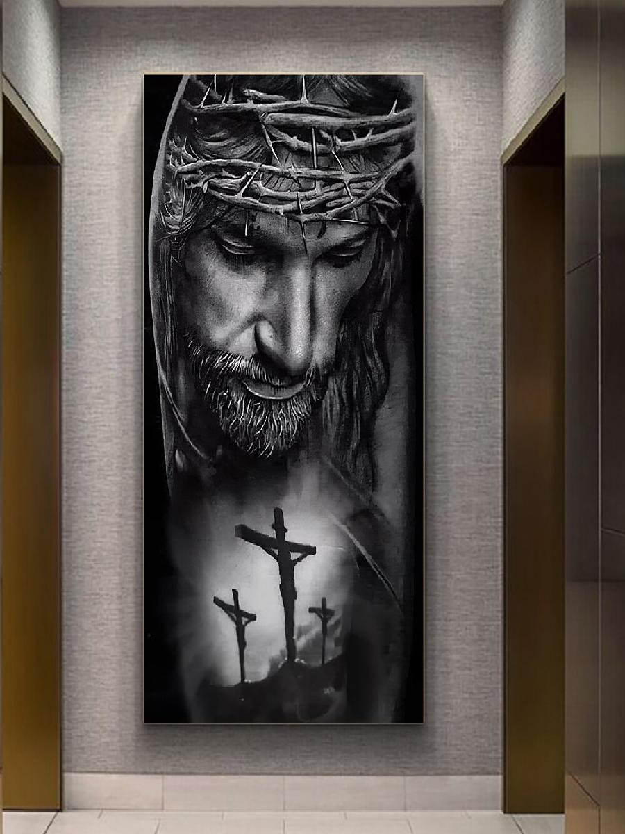 ศิลปะบนผืนผ้าใบพระเยซูมงกุฎหนา - Home Decor Jesus บทวิจารณ์และราคา