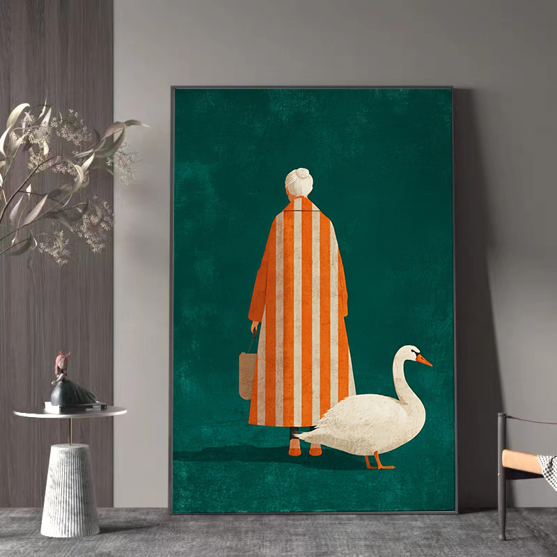 รูปในสีส้มสีขาวลายโปสเตอร์พิมพ - Home Decor Zen บทวิจารณ์และราคา