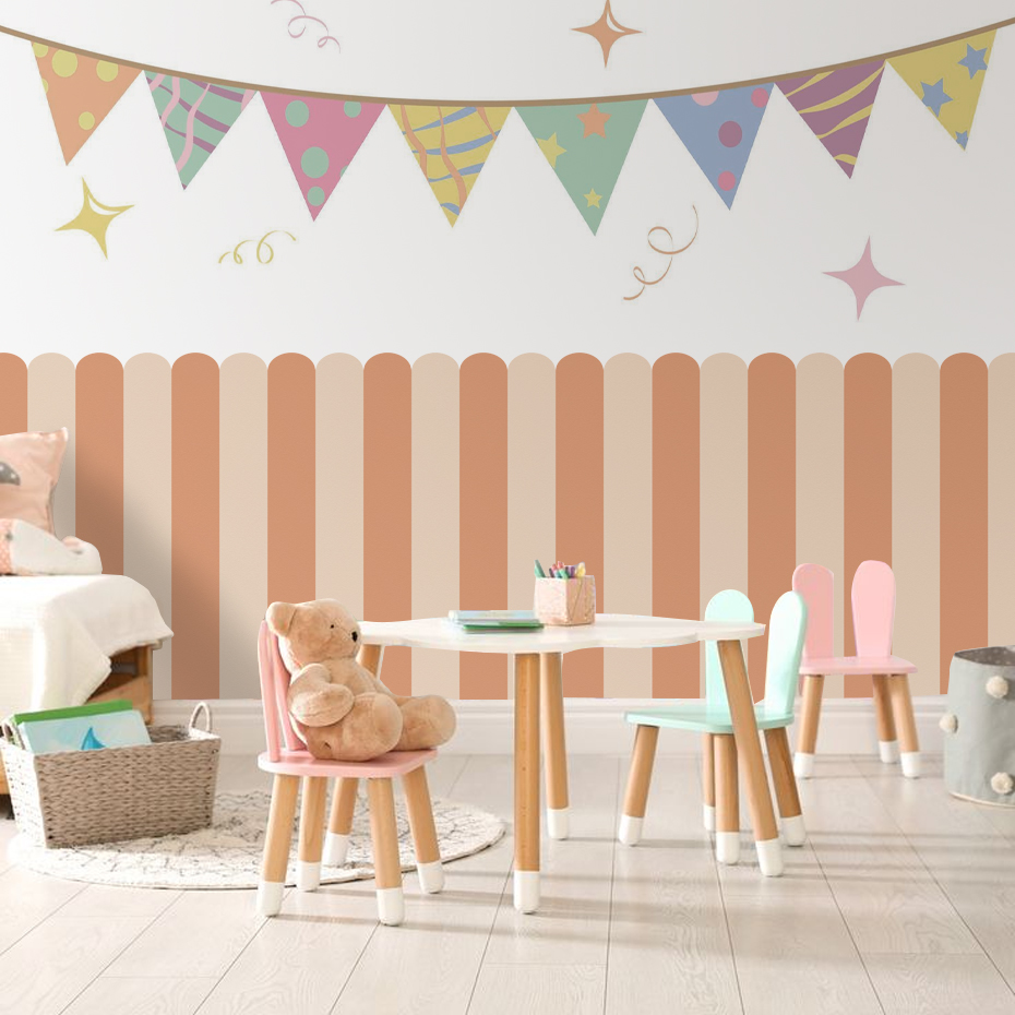 หลากสีแนวตั้งลาย Arc วอลล์เปเป - Flooring Home Decor บทวิจารณ์และราคา