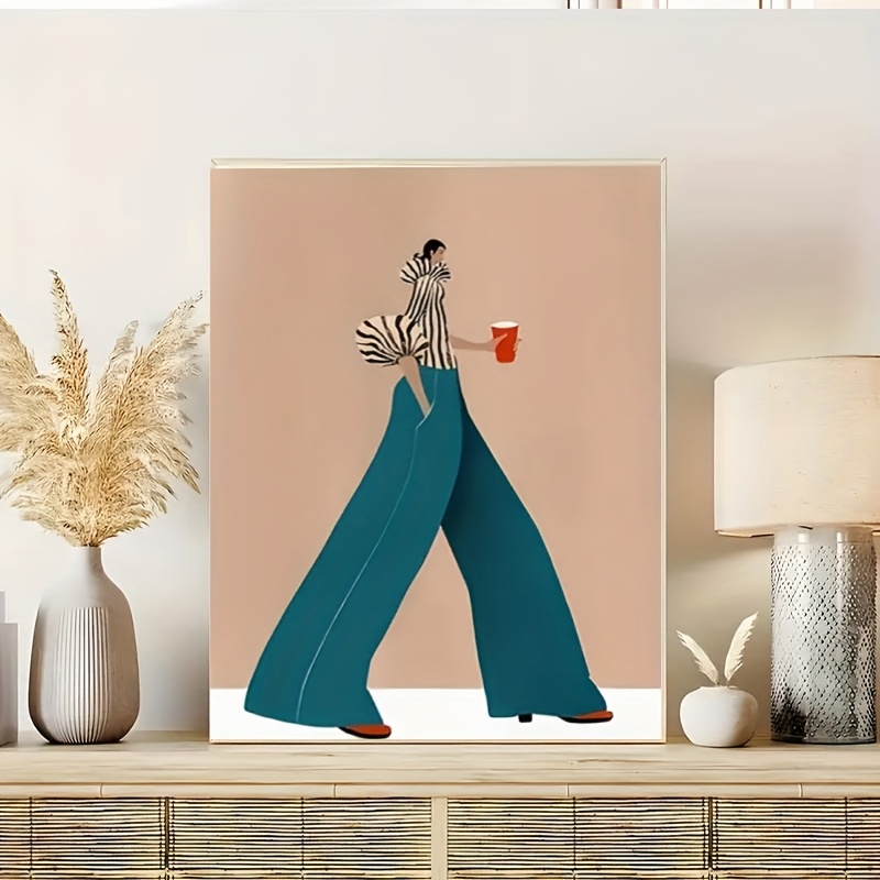 แฟชั่นกางเกงสีฟ้าผู้หญิงโปสเตอ - Home Decor Zen บทวิจารณ์และราคา