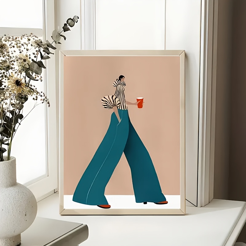 แฟชั่นกางเกงสีฟ้าผู้หญิงโปสเตอ - Home Decor Zen บทวิจารณ์และราคา