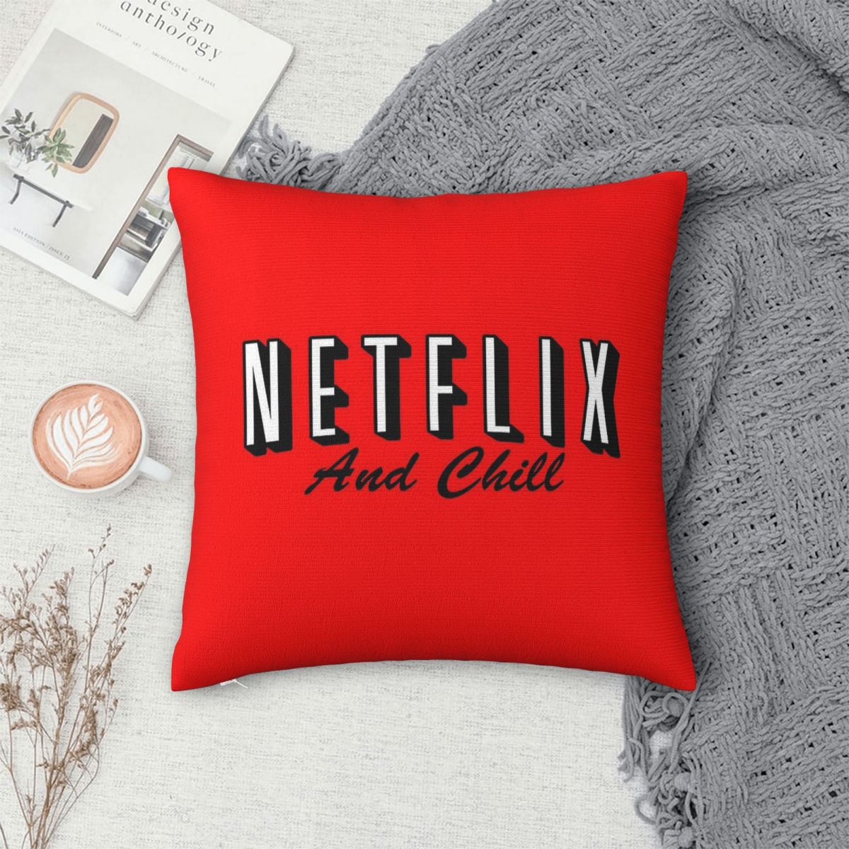 เน็ตฟลิกซ์ แอนด์ ชิล รีด สแควร - Home Decor Netflix บทวิจารณ์และราคา