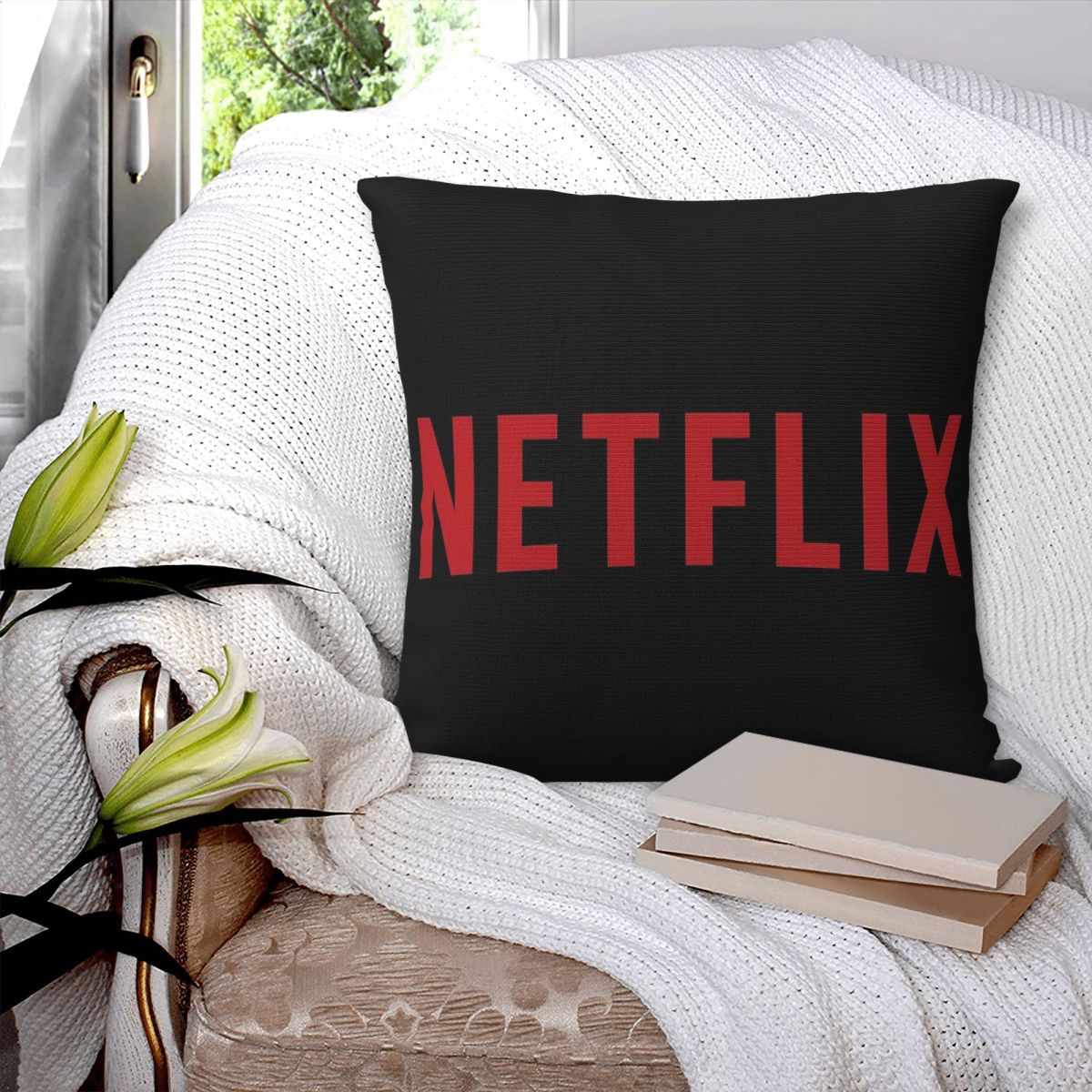 ปลอกหมอนอิงลายโลโก้เน็ตฟลิกซ์  - Home Decor Netflix บทวิจารณ์และราคา