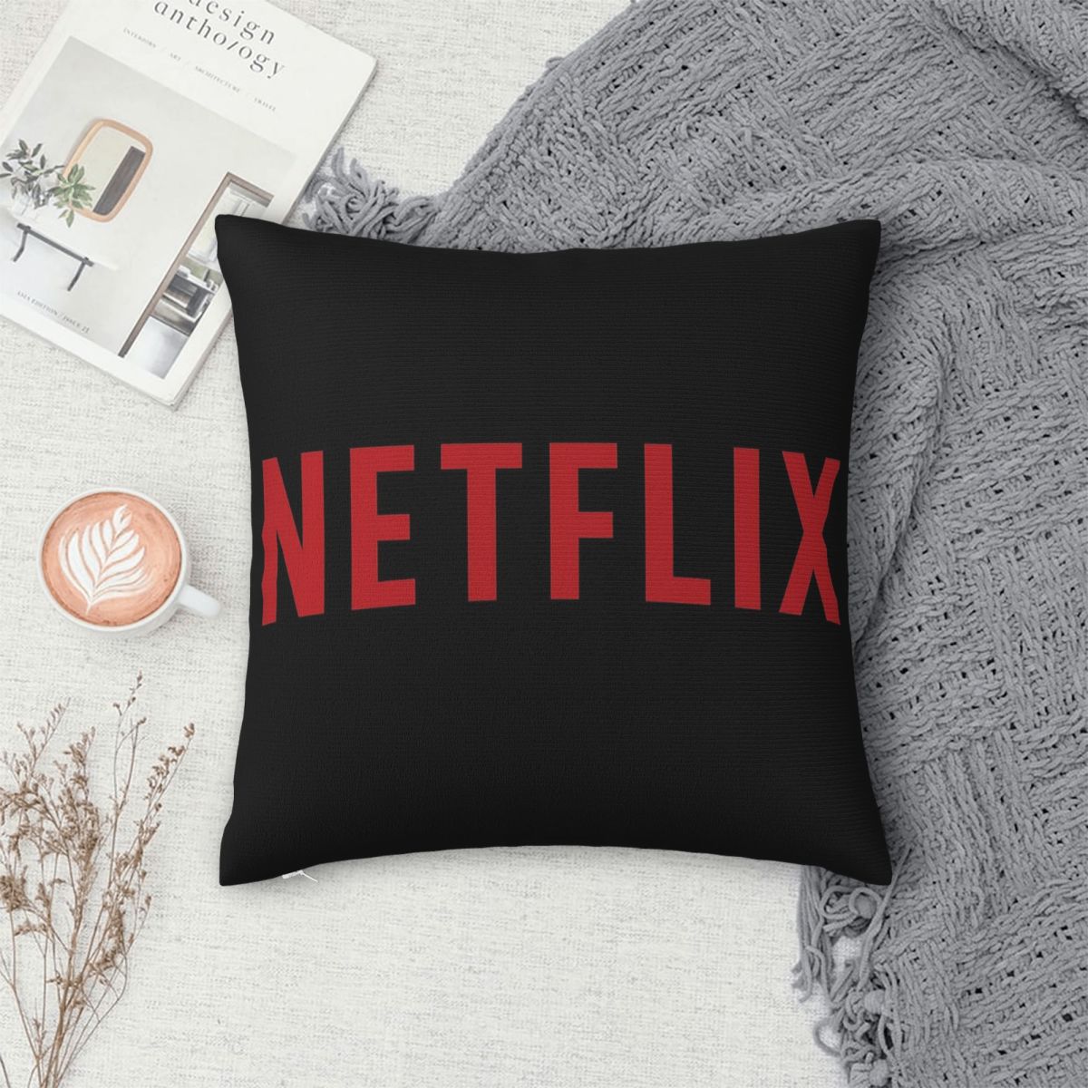 ปลอกหมอนอิงลายโลโก้เน็ตฟลิกซ์  - Home Decor Netflix บทวิจารณ์และราคา
